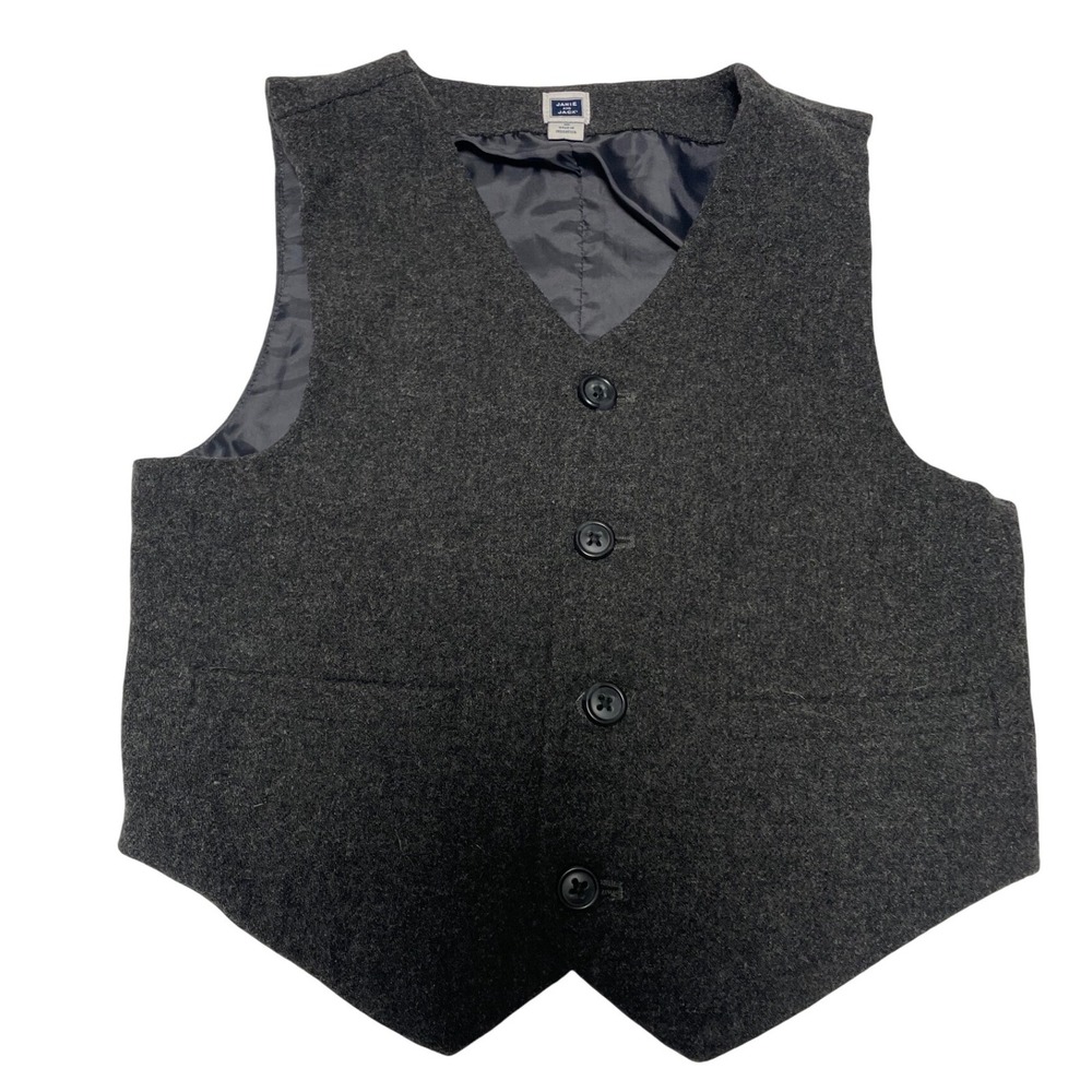 Janie & Jack Wool Blend Gray Vest Boys 5‎